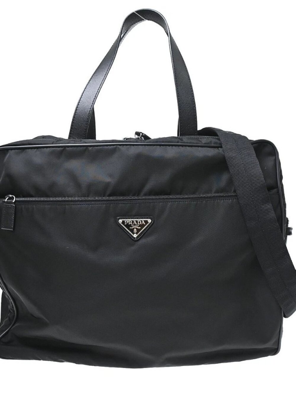 Best07 Prada Black Nylon 2way Tote Handbag 146 NQ10837